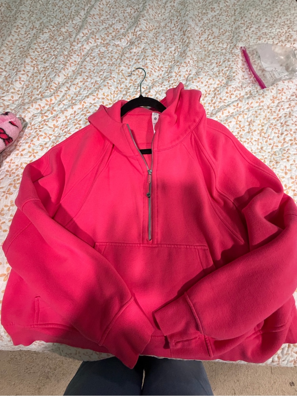 Lululemon oversized scuba cropped hoodie watermelon pink